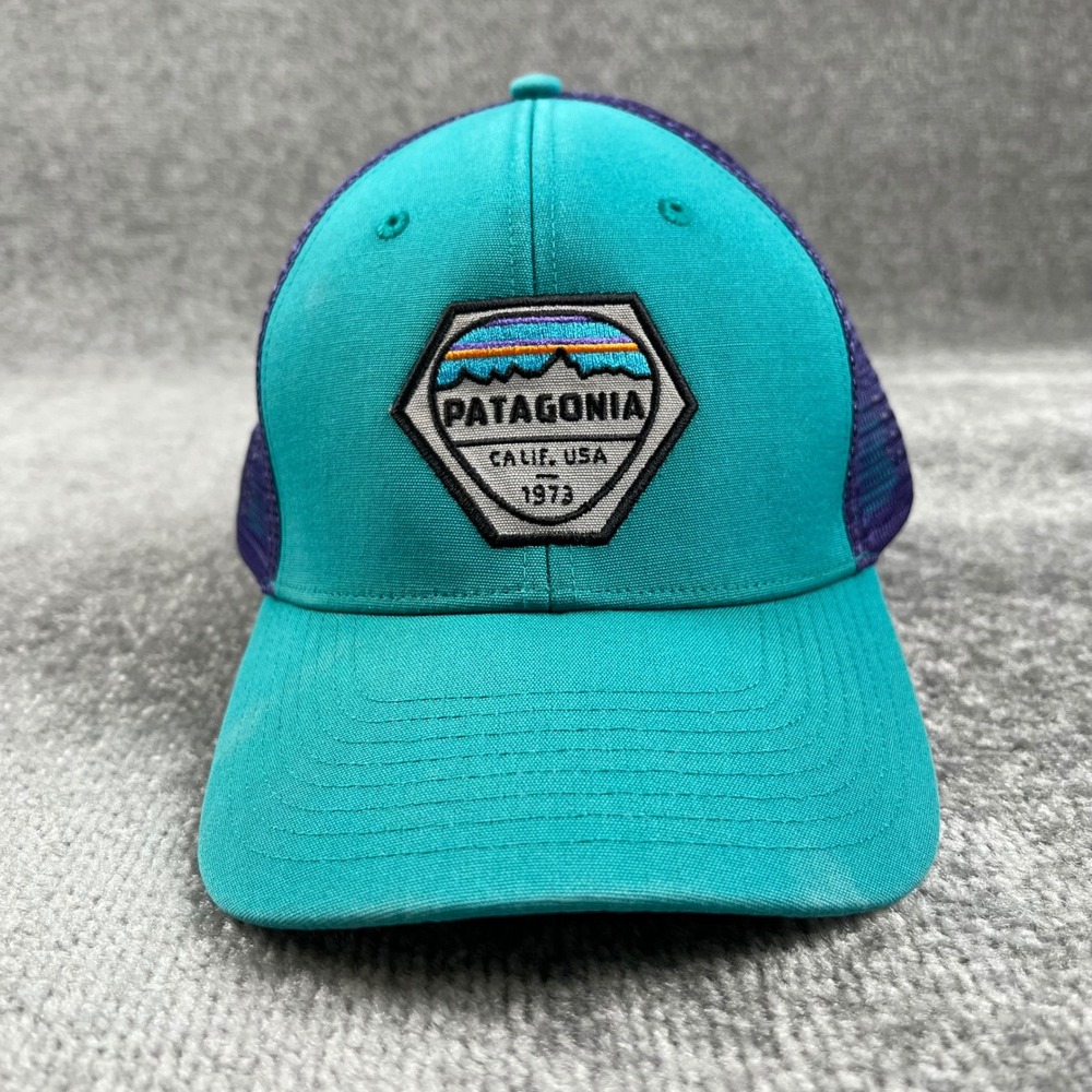 Patagonia Hex Trucker Hat Teal Purple Snapback Mesh Cap Fits Roy 38185 SP17